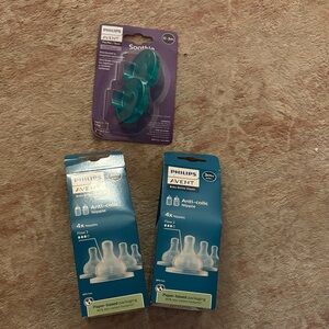 Philips Avent Soothie Pacifiers and Anti-Colic Nipples Set - Blue and Green